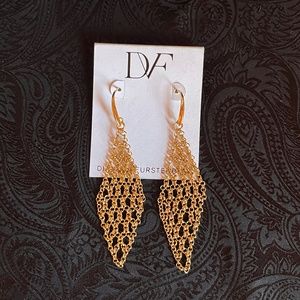 Diane Von Furstenberg Gold and Black Earrings